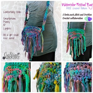 Chiffon Ribbon Purse the Watercolor Festival Bag by Cre8tion Crochet