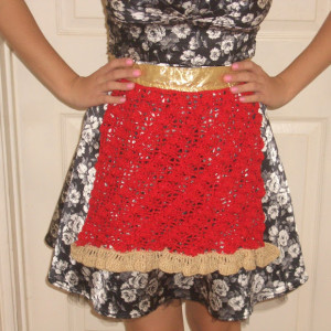 Sparkly Christmas Hostess Apron by Crochet Parfait
