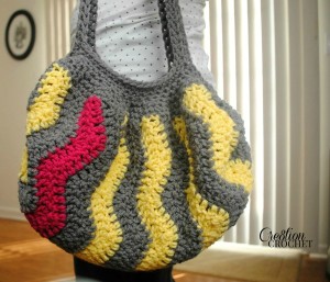 Pop of Pink Vertical Chevron Purse ~ Cre8tion Crochet