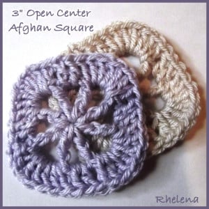 3" Open Center Afghan Square by Rhelena of CrochetN'Crafts