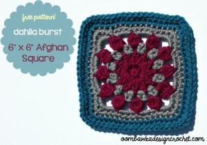 Dahlia Burst Afghan Square by Oombawka Design