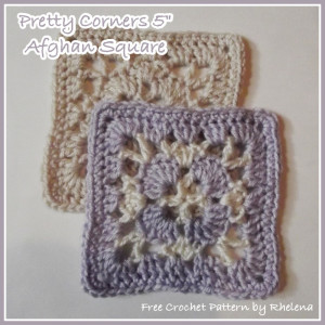 Pretty Corners 5" Square by Rhelena of CrochetN'Crafts