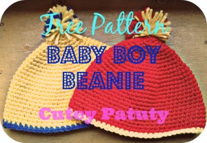 Baby Boy Beanie by Cutey Patuty