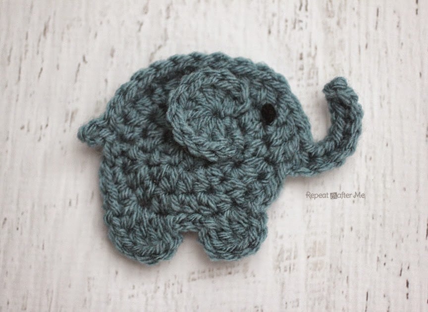 Crochet Elephant Applique FREE Crochet Pattern