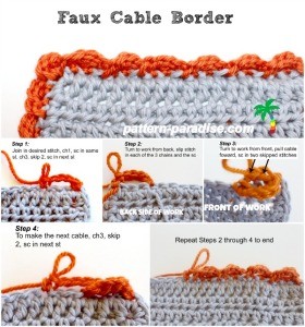 Crochet Faux Cable Border by Pattern Paradise