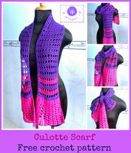 Crochet Culotte Scarf ~ Maz Kwok's Designs
