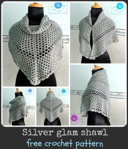 Crochet Silver Glam Shawl ~ Maz Kwok's Designs