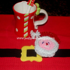 Santa Claus Coaster ~ Sara Sach - Posh Pooch Designs