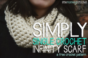 Simply Single Crochet Infinity Scarf ~ Rebecca Langford - Little Monkeys Crochet