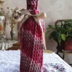 Raspberry Surprise Front Post Wine Cozy ~ Alexandra Richards - EyeLoveKnots
