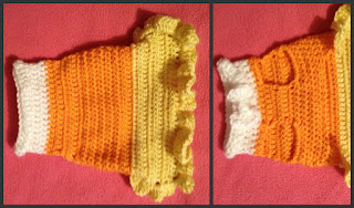 Candy Corn XS Dog Costume ~ Manda Proell - MandaLynn's Crochet Treasures