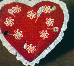 Sweetheart Pin Cushion ~ FREE Crochet Pattern