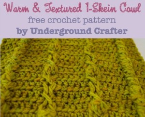 Warm and Textured 1-Skein Cowl ~ Underground Crafter