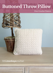 Buttoned Throw Pillow ~ Rebecca Langford - Little Monkeys Crochet