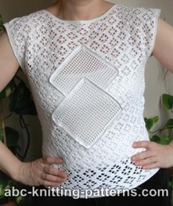 Lace Summer Top with Filet Inserts ~ ABC Knitting Patterns