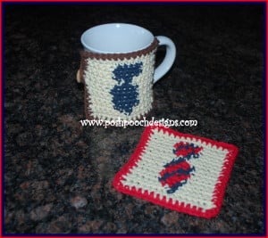 Neck Tie Coaster and Cozy ~ Sara Sach - Posh Pooch Designs