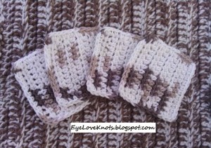 Sand Dune Square Facial Scrubbies ~ Alexandra Richards - EyeLoveKnots