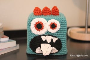 Crochet Monster Kleenex Box Cover ~ Repeat Crafter Me