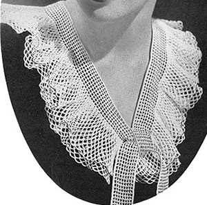 V Neck Double Frill Pattern #259 ~ Free Vintage Crochet