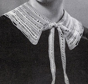 Striped Collar with Ties ~ Free Vintage Crochet