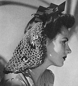 Bow Snood ~ Free Vintage Crochet