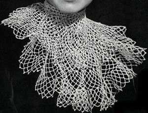 Lace Frill Jabot ~ Free Vintage Crochet
