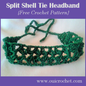 Split Shell Tie Headband ~ Oui Crochet