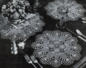 Pineapple Round Luncheon Set #7857 ~ Free Vintage Crochet