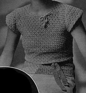 Epaulette Shoulder Blouse #4 ~ Free Vintage Crochet