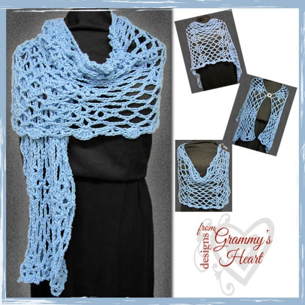 Diamonds are a Girl's Best Friend Shawl ~ Designs from Grammy's Heart, with Love