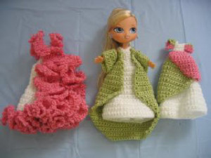 Trio of Dresses for 7" Size Doll ~ Donna's Crochet Designs