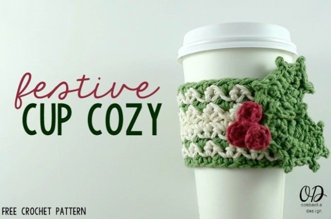 Festive Cup Cozy ~ FREE Crochet Pattern