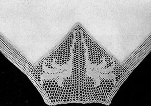 Luncheon Cloth Medallion Corners and Edging ~ Free Vintage Crochet