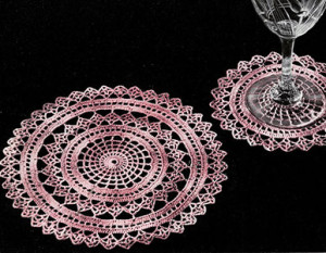 Spider Web Doily Set ~ Free Vintage Crochet