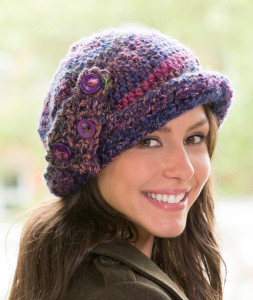 Buttoned Cloche Hat by Jo Eaton for Red Heart