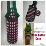 Seasonal Stripes Wine Bottle Cozy by Rhelena of CrochetN'Crafts