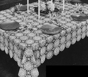 Lucky Star Tablecloth by Free Vintage Crochet