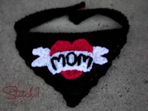 Puppy Love - I Heart Mom Bandana For Dogs by Stitch11