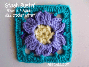 Stash Bustin' Flower in a Square by Stitch11