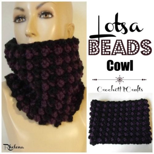 Lotsa Beads Cowl by Rhelena of CrochetN'Crafts