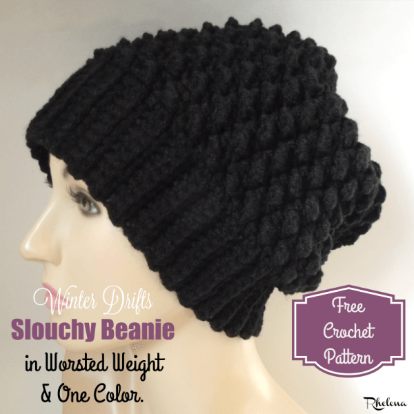 Winter Drifts Slouchy Beanie in Worsted Weight