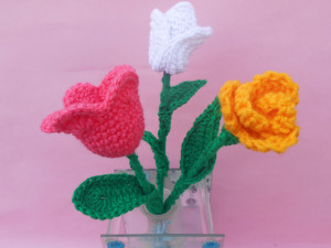 Happy Valentine Day Flowers by aamragul of Crochet/Crosia Home