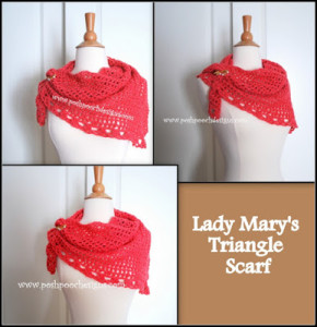 Lady Mary's Triangle Scarf by Sara Sach of Posh Pooch Designs
