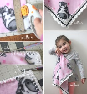 How to Crochet Around Fleece Fabric with the Skip Stitch Blade by Repeat Crafter Me