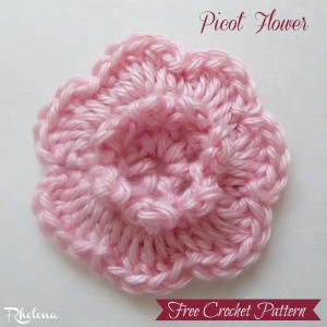 Picot Flower by Rhelena of CrochetN'Crafts
