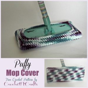 Puffy Mop Cover by Rhelena of CrochetN'Crafts