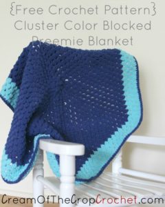 Cluster Color Blocked Preemie Blanket by Cream Of The Crop Crochet