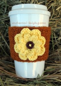 Autumn Fall Flower Coffee Cup Cozy by Enchanted-Ladybug.com