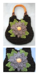Black Purse with Flower by Donna Collinsworth of Donna's Crochet Designs