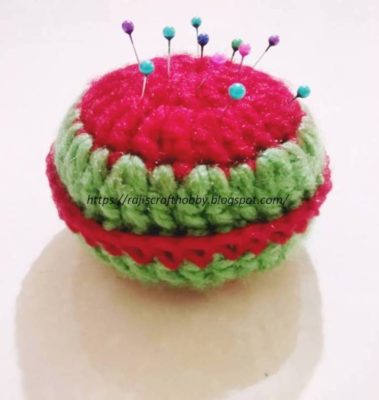 Yummy Watermelon Pincushion by rajiscrafthobby Yummy Watermelon Pincushion by rajiscrafthobby
